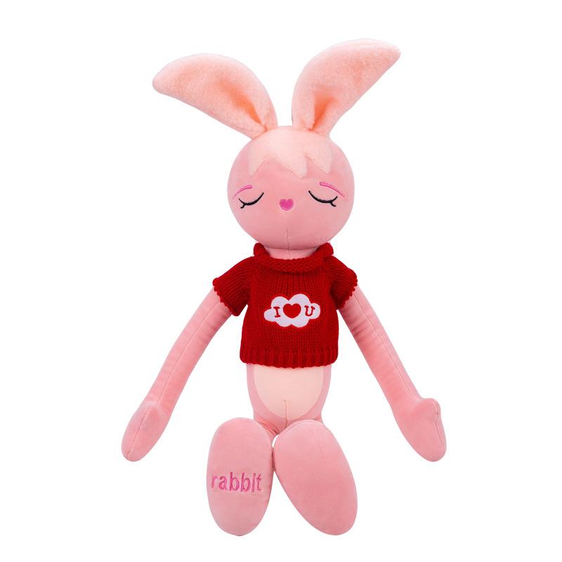 Pink Naughty Rabbit Doll Long Legs Big Ears Rabbit Pillow Children's Birthday Gift Home Decoration Event