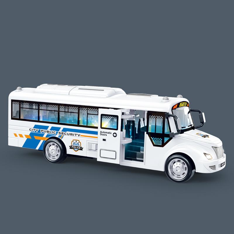 Public Bus Plastic Playset With Sound And Light Function Kids Model Simulation