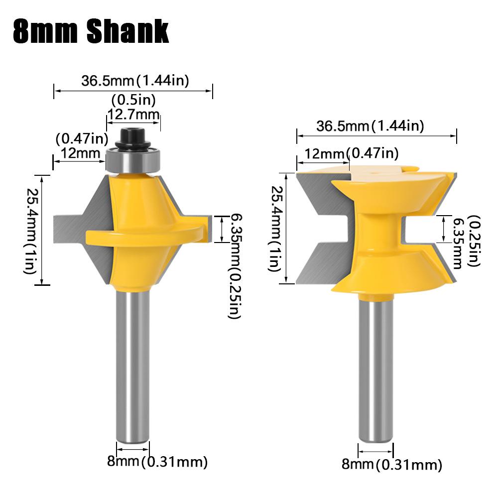 1/2 Handle High-grade Woodworking Milling Cutter 120 ° Mortise Cutter Jigsaw Cutter Woodworking Gong Milling Machine Engraving Cutter Splicing Cutter