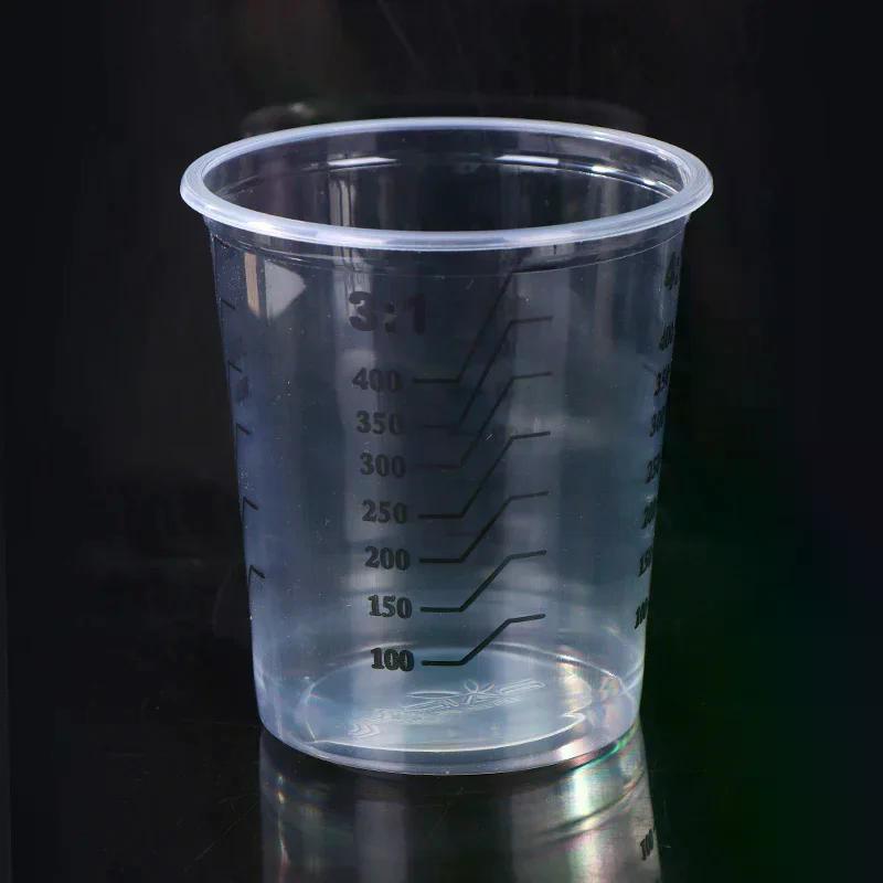 10 Stück 500ml Einweg Klare Kunststoff Farbe Mischbecher Mischtopf Farbe Mischkalibrierter Becher