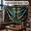 Nature Library Travel Theme Throw Blanket Custom Name Text Personalized Blanket Soft Cozy Blanket for Home Sofa Bed