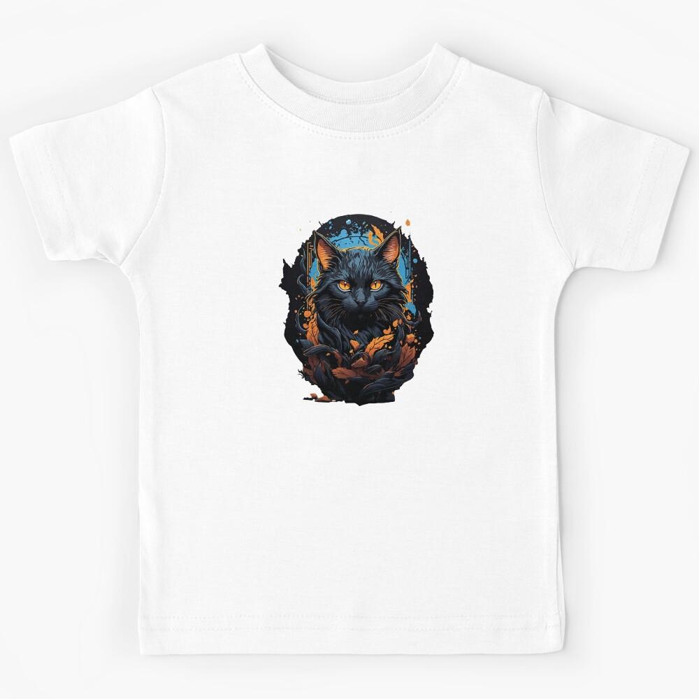 black cat art Kids T-Shirt 110