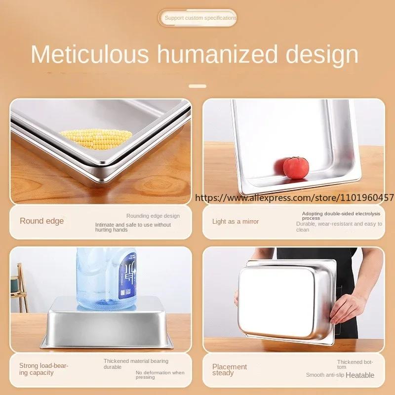 Deep Hotel Pans Anti Clogging Stainless Steel Steam Table Pans Commercial Metal Food Catering Trays