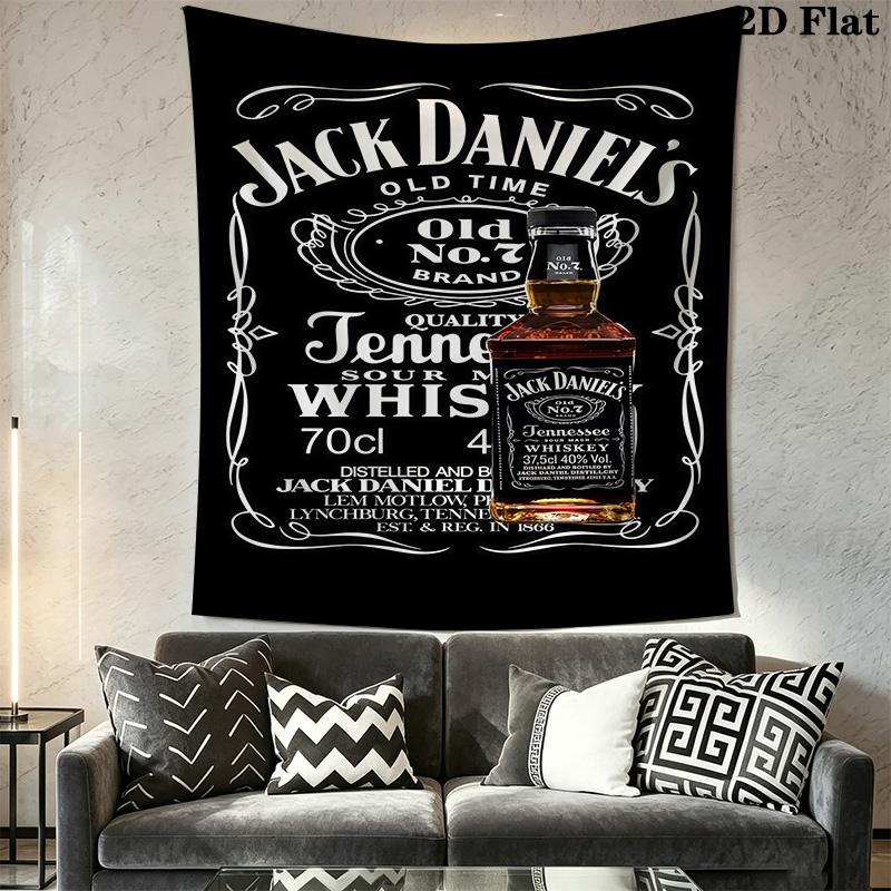 Jack Daniel'S Tennessee Whiskey Timeless Classic Tapestry Wallmounted Fashion Print Background Cloth Atmospheric Background Cloth Home Decor