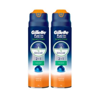 Gillette Fusion Proglide Sensitive Pure Gel de Rasage Sport (170g*2 pièces)