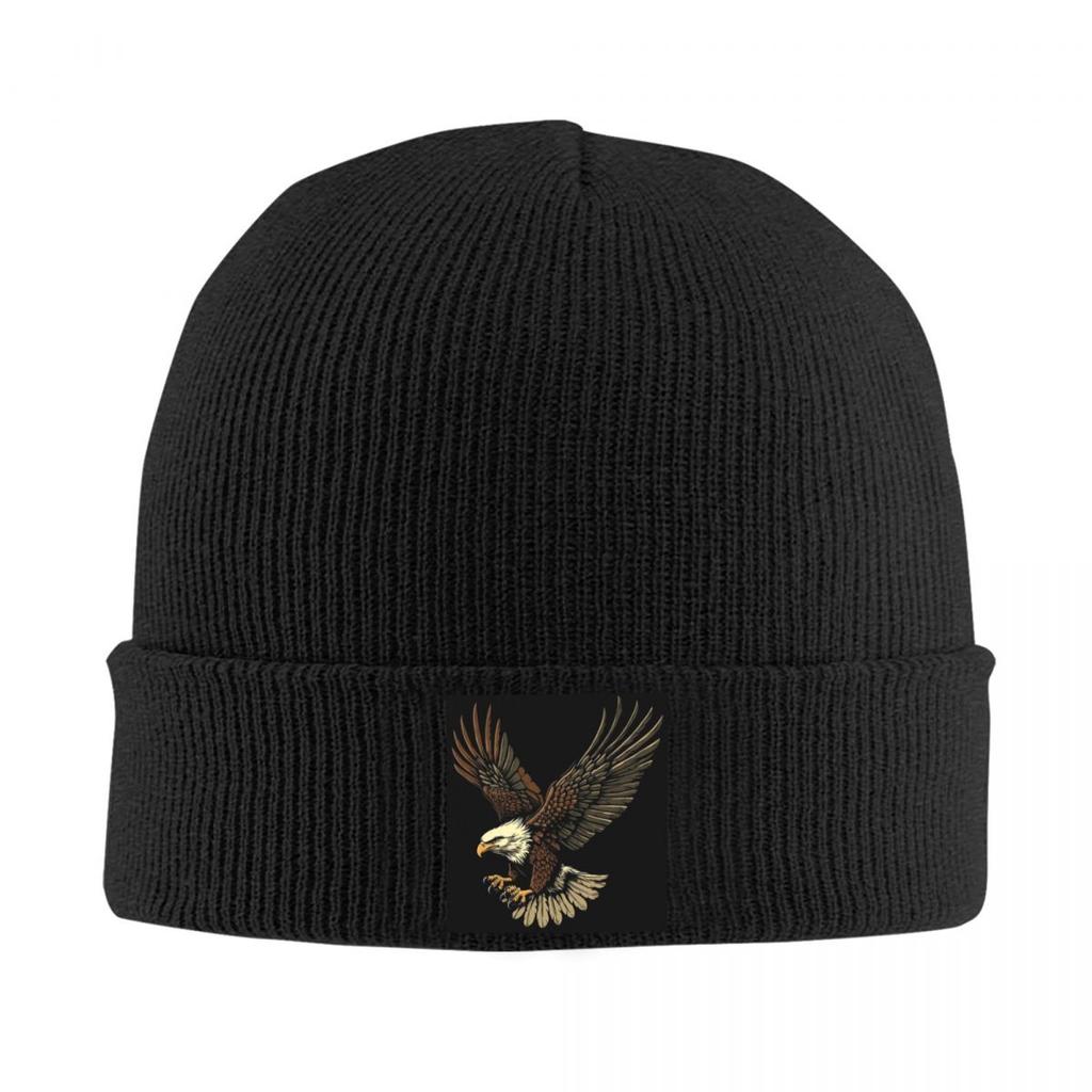 Warme Strickmütze mit Adler-Print Winter-Strickmütze Beanie Mütze Skullies Beanies Hip Hop Mützen für Unisex