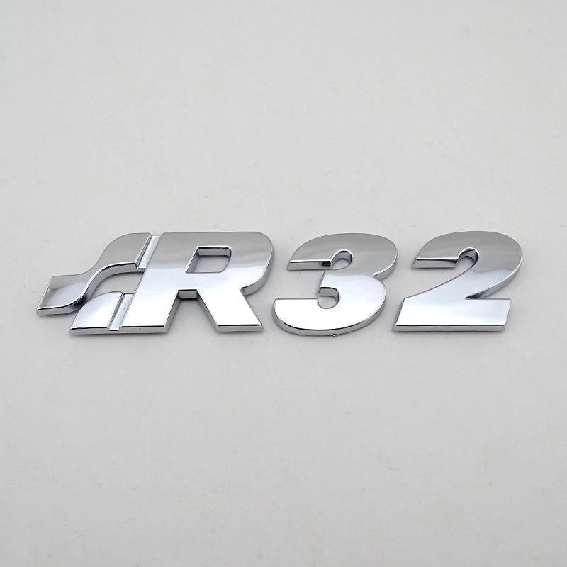 ankfz6 3d R32 Front Grill and truck Badge Emblem for VW Golf MK4 MK5 GOLF 4 Golf 5 R32 Boot Logo Sticker 1999-2008