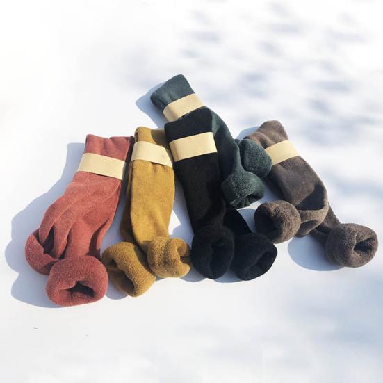 1 Pair Winter Stocking Extra Thick Keep Warmth Casual Velvet Warm Thermal Socks for Home