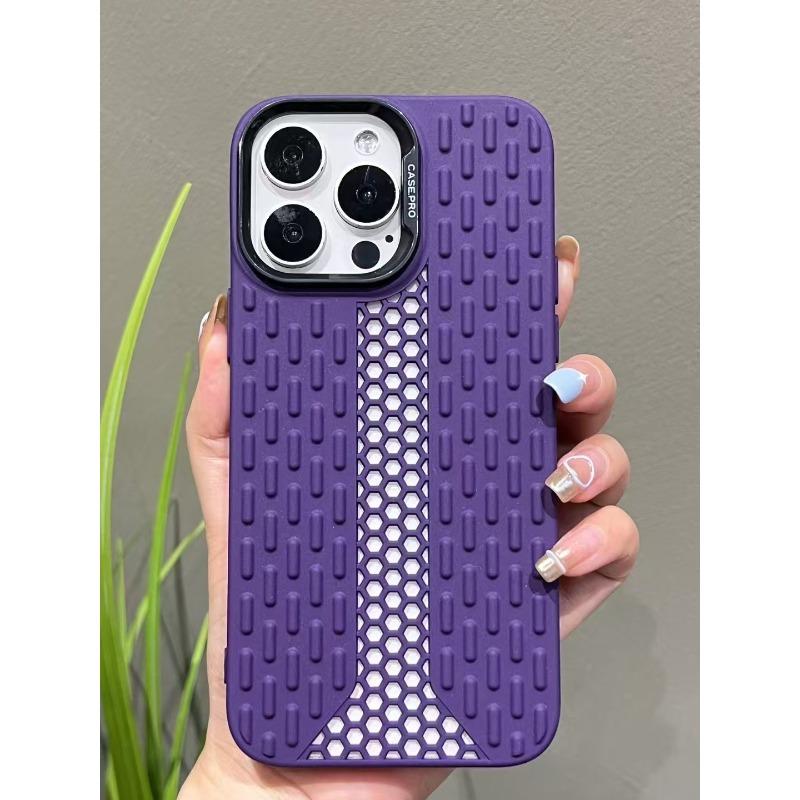 Letni oddychający i odprowadzający ciepło pokrowiec na telefon komórkowy odpowiedni dla Apple 15 Siatka IPhone 16pro Elektroplaterowana ramka Miękki pokrowiec ochronny