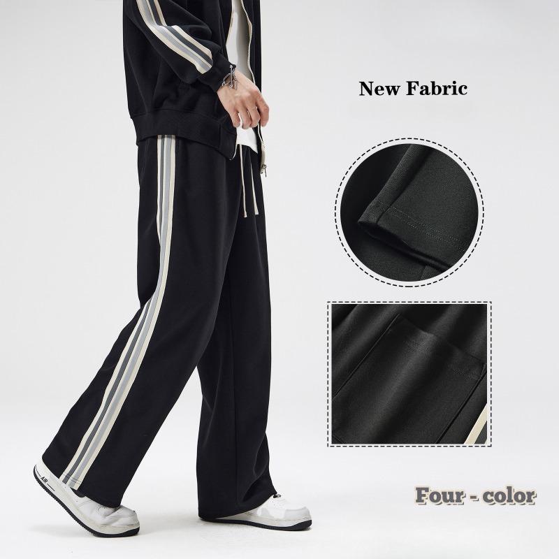 Spring Men's New Striped Wide Leg Casual Trousers