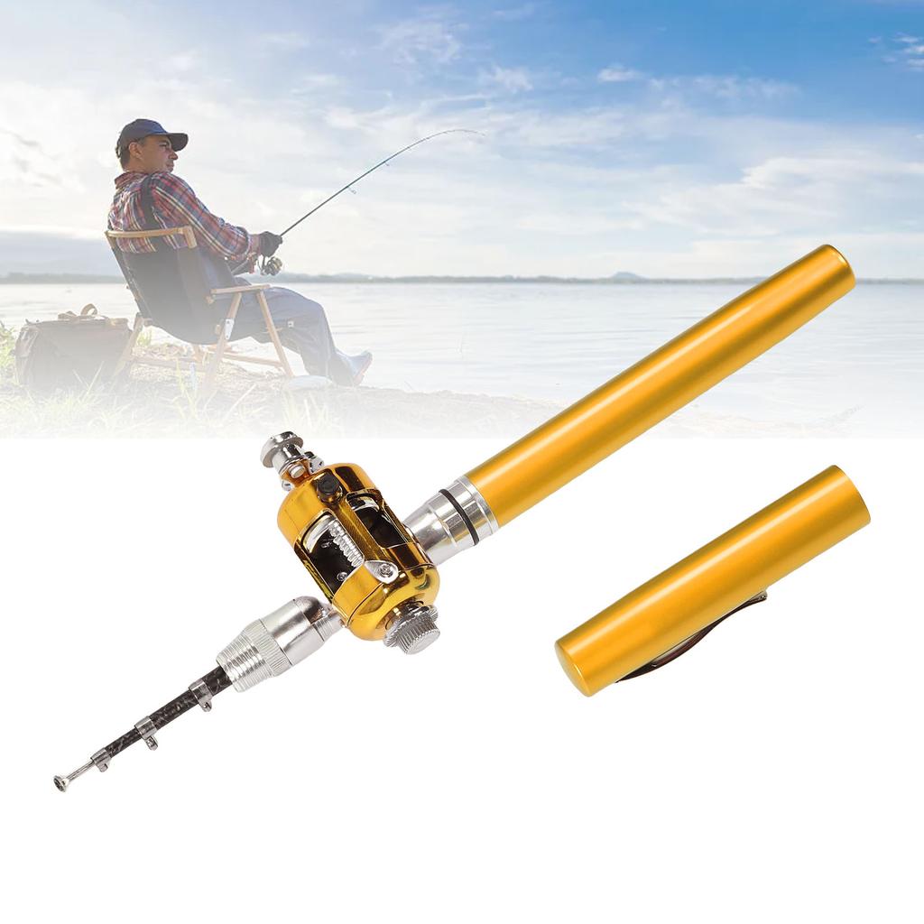 Miniature Pen Fishing Rod Portable Size Fishing Pole with Reel Wheel for Outdoor