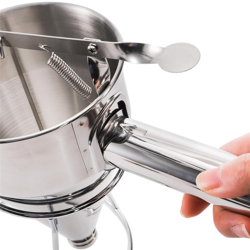 B97A-Stainless Steel Funnel Cake Dispenser With Stand Squeeze Handle,For Pancake Batter- Cupcake Compatible Maker Tool