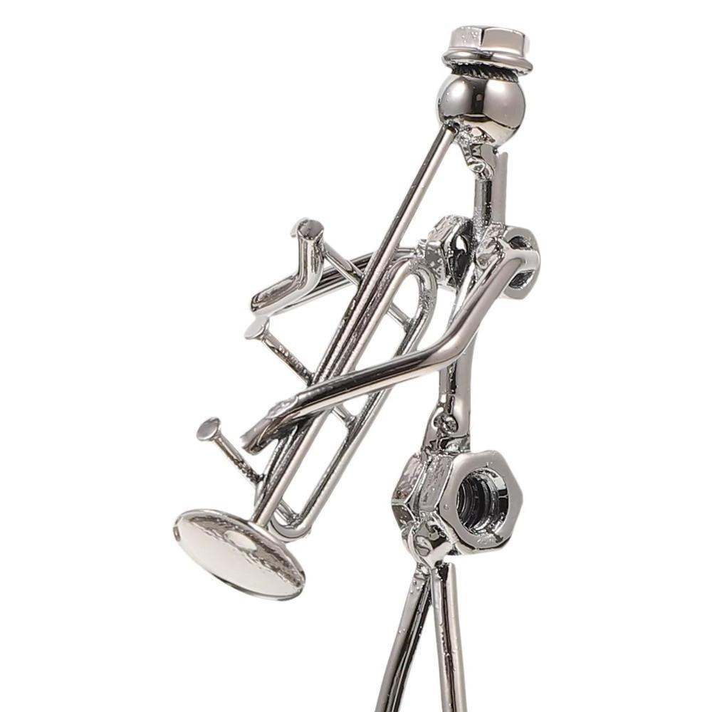 Metal Guitar Player Statue Violin Band Man Model Classical Guitar Decoration  Home Decor Scene