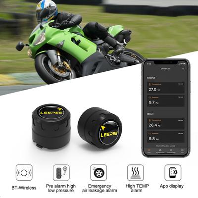 Motorcycle TPMS With 2 External Sensors Bluetooth-Compatible 4.0 5.0 Android/IOS Tire Pressure Monitoring System