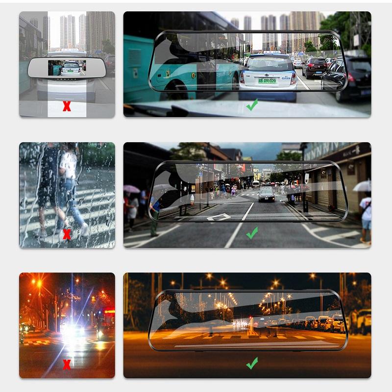 E-ACE Auto Dvr Kamera 10'' Touchscreen Streaming Rückspiegel Dash Cam 1080P Video Recorder Unterstützung Rückansicht