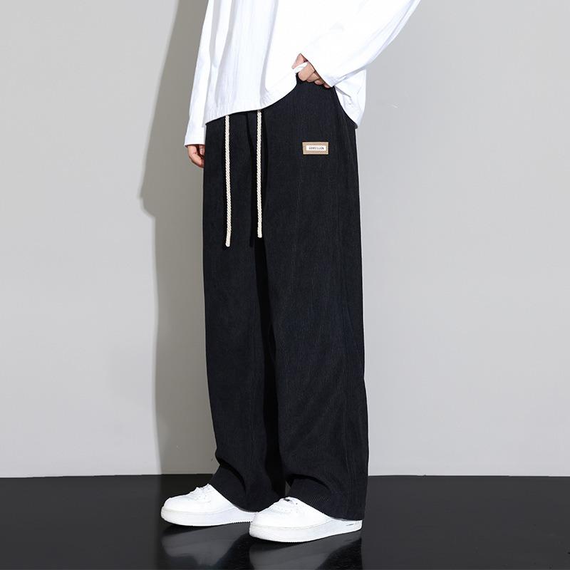 Pants Men's Spring and Autumn New Loose Straight Sweatpants Corduroy Sports Drape Versatile Wide-leg Casual Men's Clothing