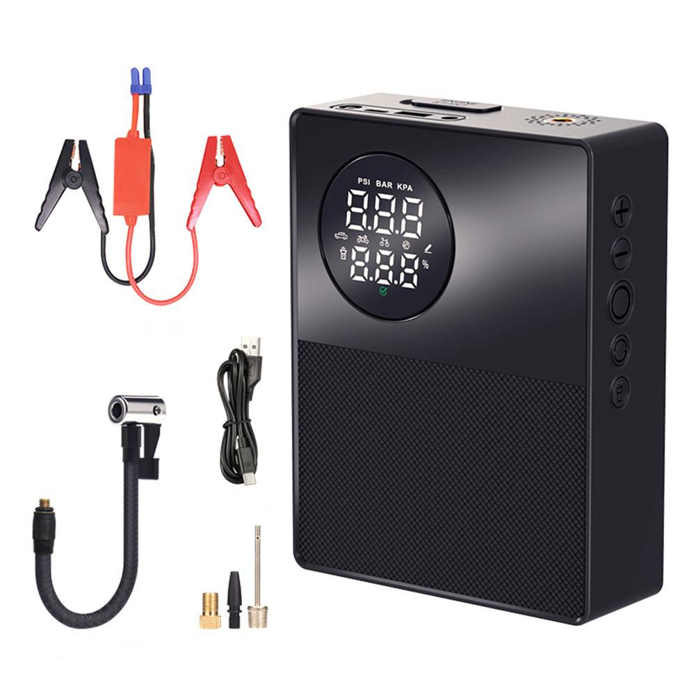 

Портативный автомобильный аккумулятор пусковое устройство с воздушным компрессором 150PSI цифровой насос для накачивания шин портативный аккумулятор пусковое устройство с подсветкой белый