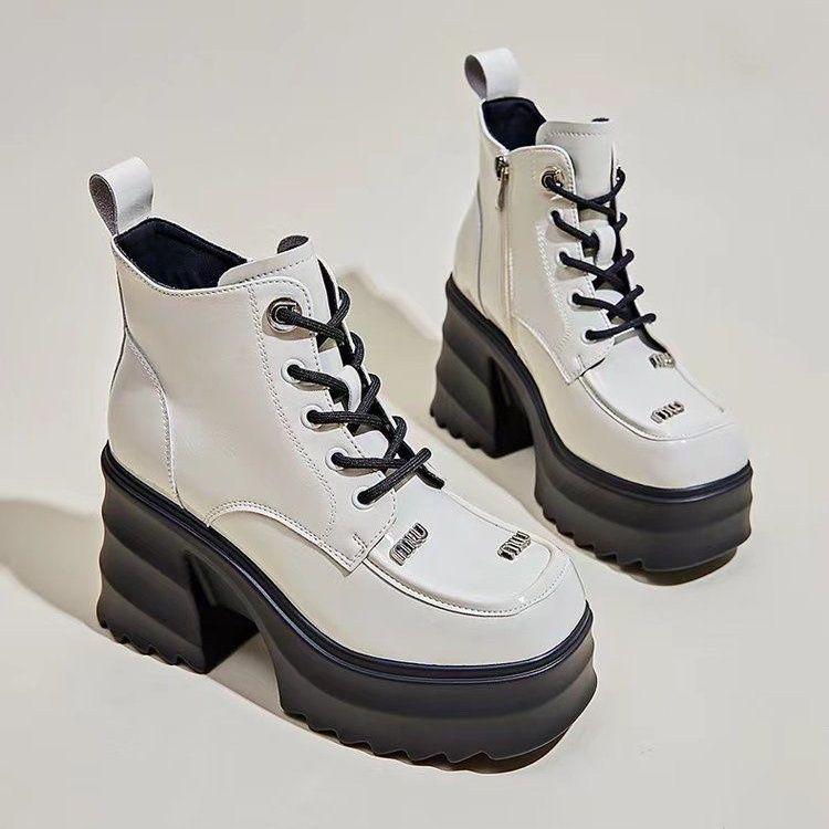 National Ankle Boots: Velvet & Suede Embroidered, Genuine Leather, Height-Boosting, Retro Martin Style for Autumn/Winter.