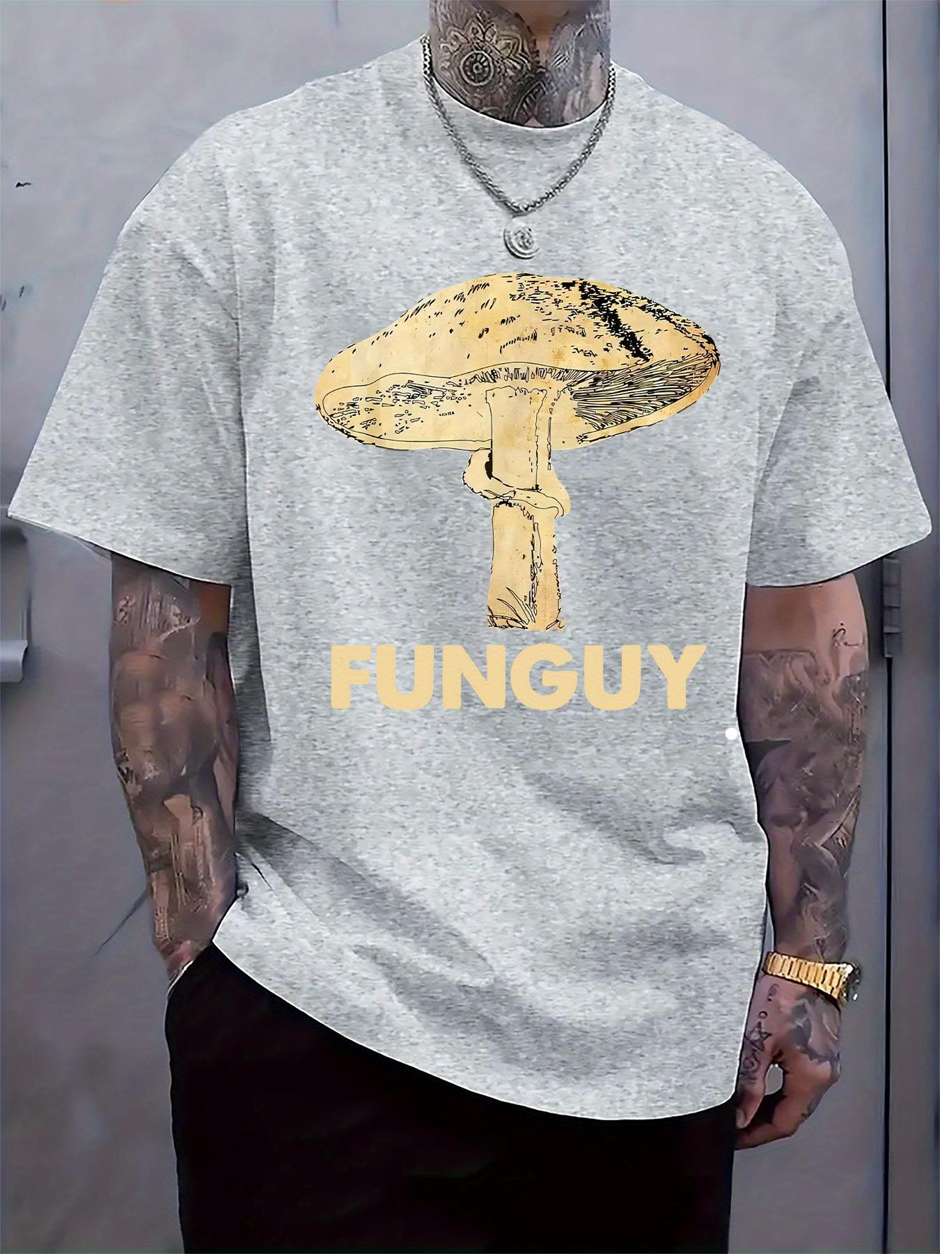 

Mushroom Graphic Print Short Sleeve T-shirt - 95% Polyester 5% Elastane Blend S