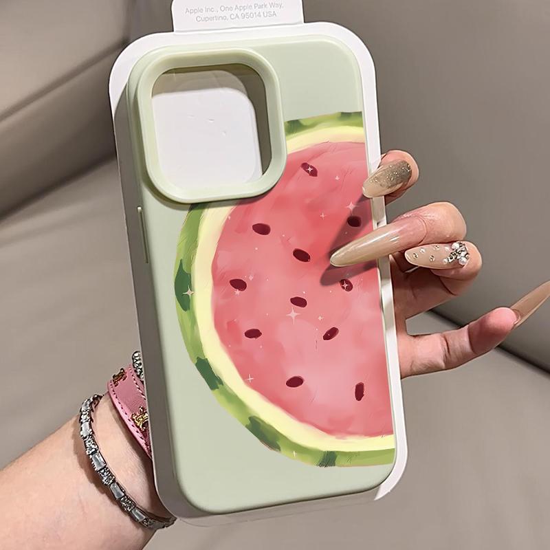 Ins Summer Watermelon Is Suitable for Apple iPhone17/16 Mobile Phone Case 14 Liquid Glutinous Rice 13 Fresh 12 Soft 15