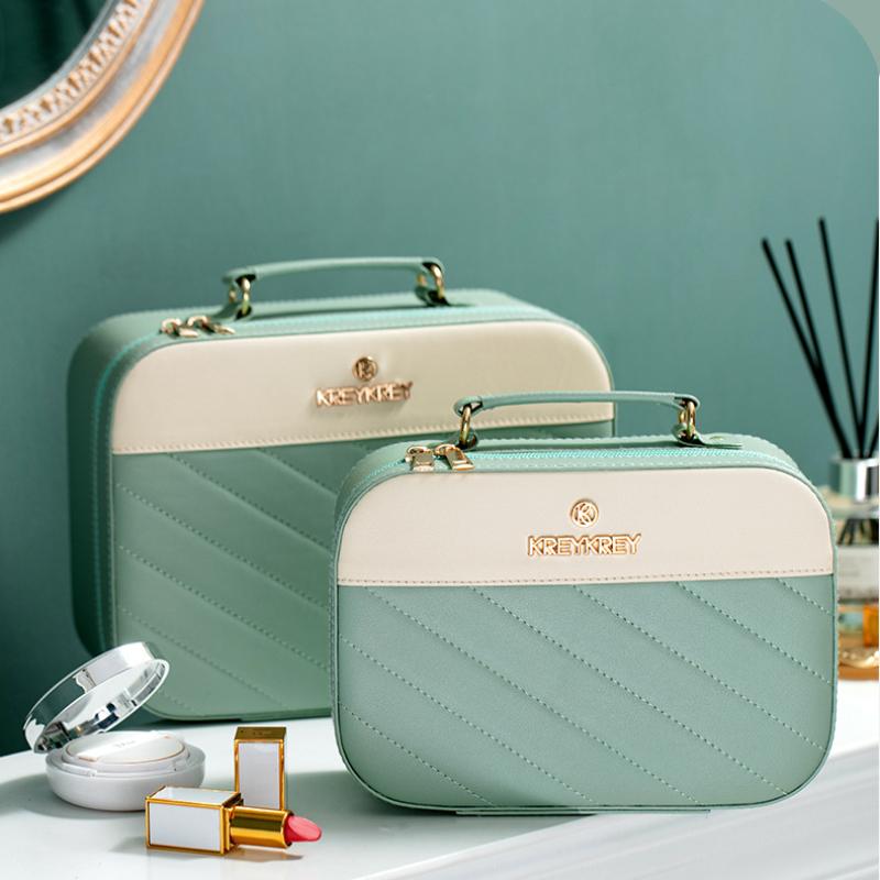 Professional Ladies Cosmetic Bag Portable PU Waterproof Skincare Storage Bag Souvenir Gift Makeup Case for Women
