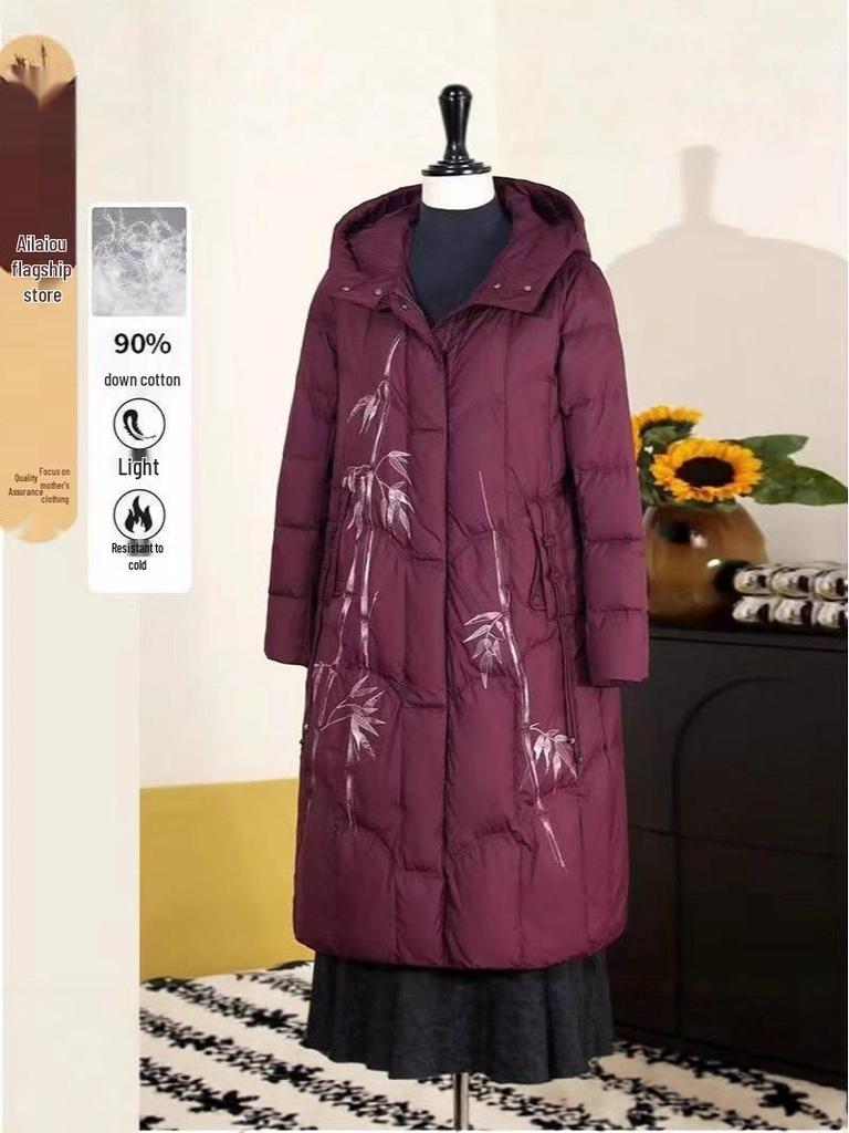 Stilvoller mittellanger Winter-Baumwollmantel für Damen mittleren Alters und ältere Damen, perfekt für das Alter 50-60