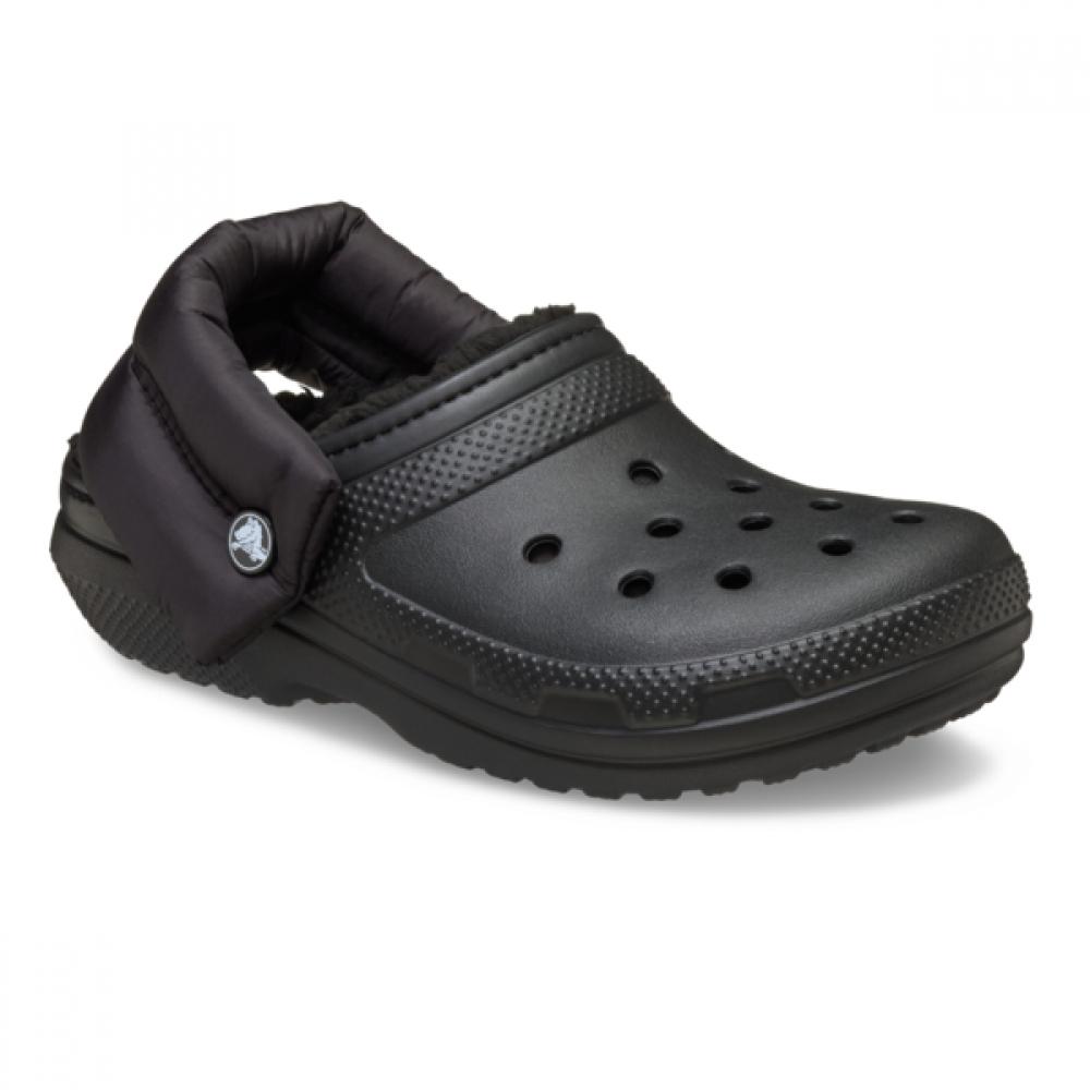 Crocs Classic Puff Strap Lined Clogs Black 211979 001