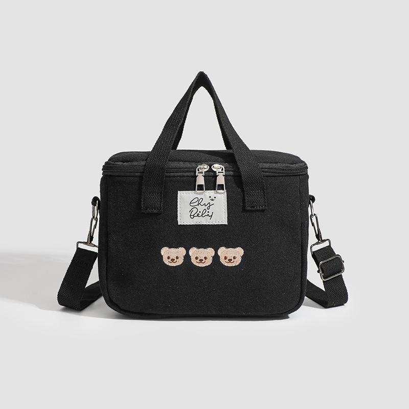 Niche Cartoon Mommy Bag All-in-one Canvas Hand Bill Shoulder Crossbody Picnic Bento Bag