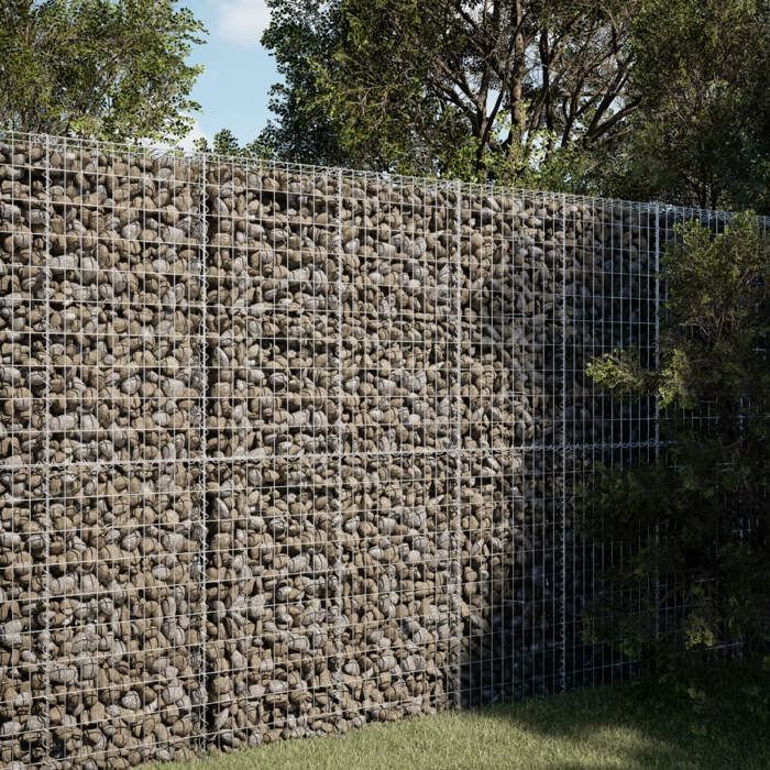 VidaXL Panier gabion avec couvercle 100x100x200 cm fer galvanisé, mur en gabion, mur de soutènement en gabion, clôture en 3295225