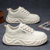 2025 new men's shoes breathable and versatile popular sports leather surface casual thick sole heightening non-slip moisture shoes men