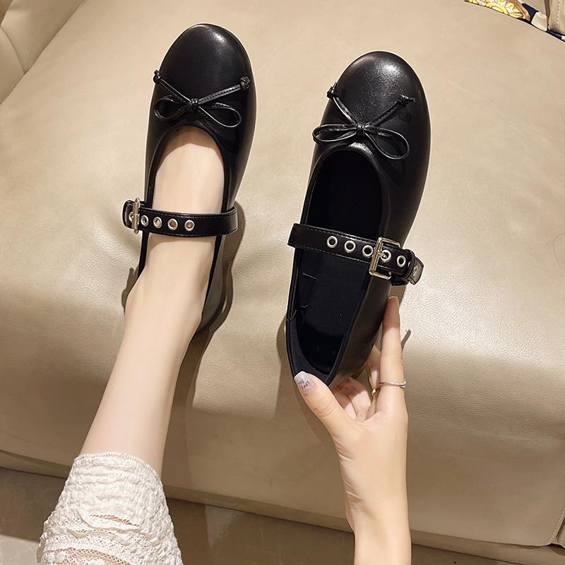 High Quality Hot Selling Women's Flat Shoes with Bow Belt Buckle Mary Jane Shoes 2024 Outdoor Dress Casual Light Shoes for Women