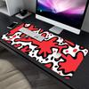 Red and White Artistic Pattern Mouse Pad Gaming Mats NonSlip Desk Mat Mouse Carpet with Stitched Edge HD Printing Office Mat