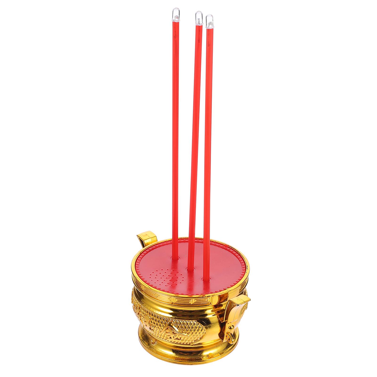 

Decorative Incense Burner Vintage Holder Electronic Holders LED Flashing Buddha Censer золотистый