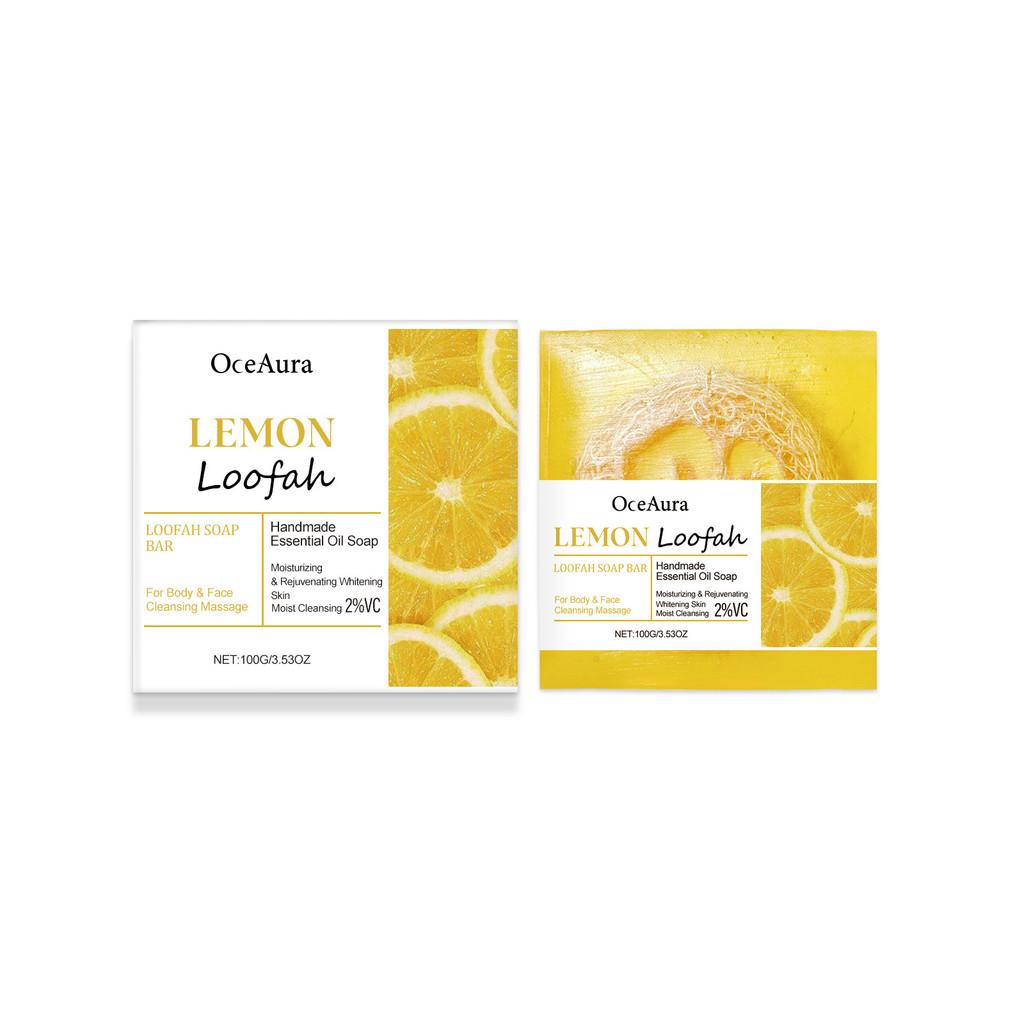 Oceaura Lemon Loofah Soap Refreshing Gentle Cleanser For Body And Face Care