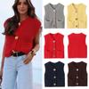 Women's Pocket Sleeveless Knitted Vest – 13 Colors, European & American Style, 2024 Spring & Autumn Collection