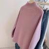 Pink semi-turtleneck bottoming sweater women's autumn, winter and winter high-end inner bottoming sweater small medium neck knitted sweater