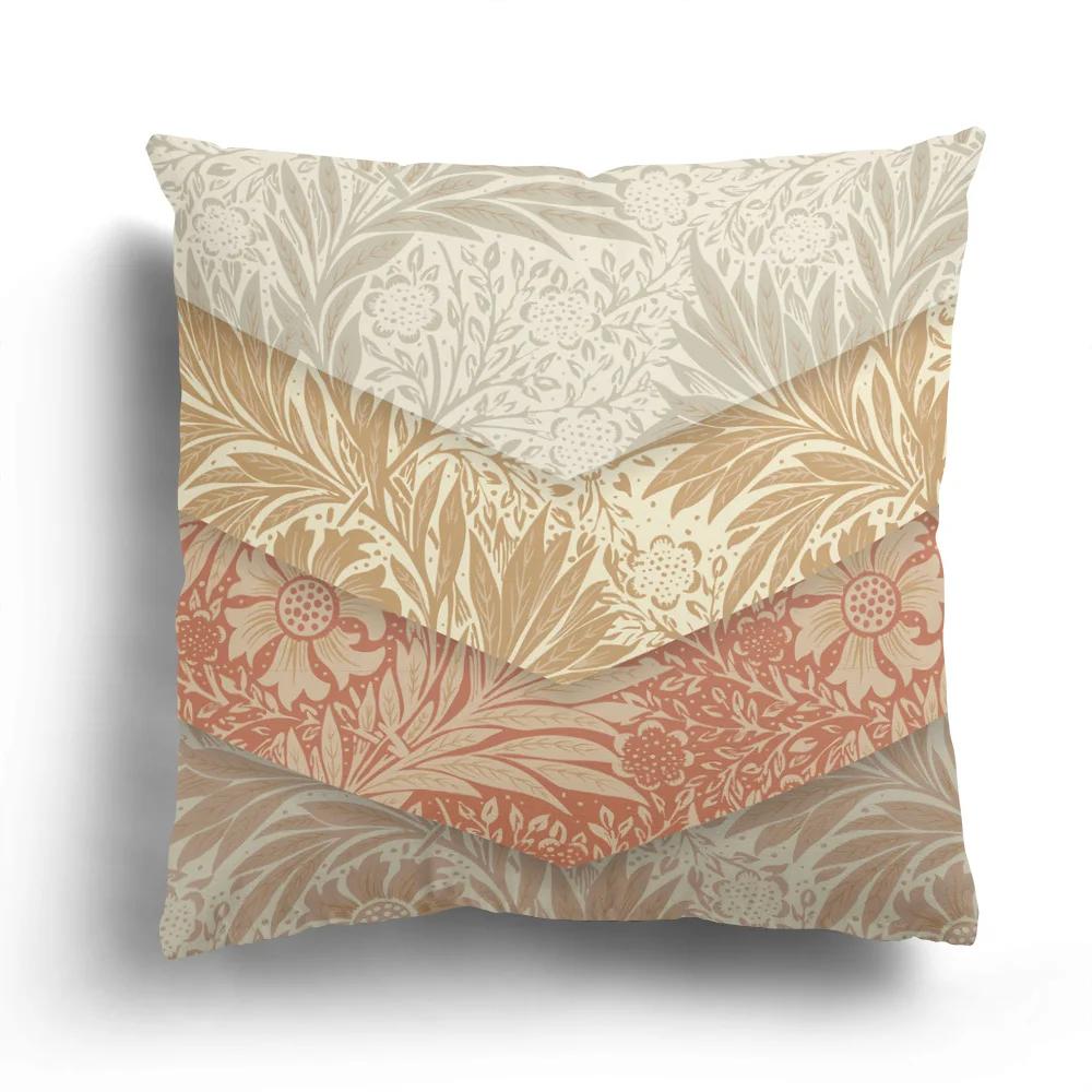 

Легкая роскошная плюшевая наволочка с изображением растений и цветов для украшения дома, чехол для диванной подушки с рисунком в виде мультфильма 40x40cm