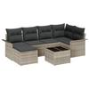 Canapé de jardin 7 pièces avec coussins gris en poly rattan, Canapé de jardin 2 places avec rangement et coussins gris clair 3354111