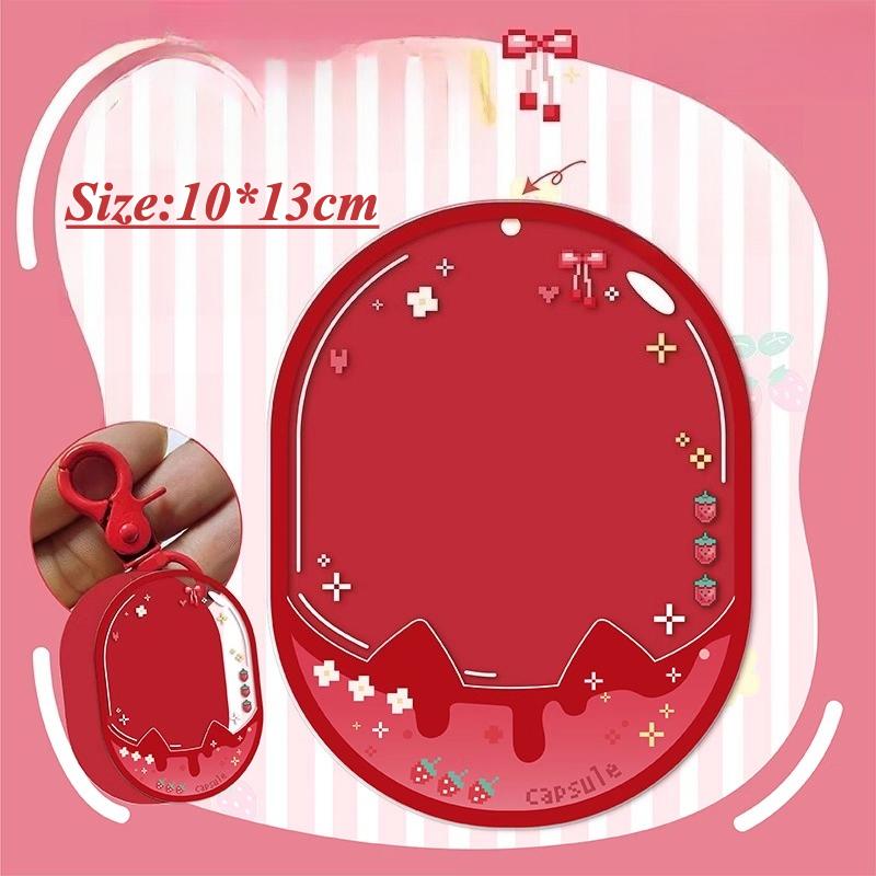

Capsule Style Plush Doll Storage Bags for Girls Toy Display Original Design PVC Waterproof Women Bags with Keychain Wholesales червоний