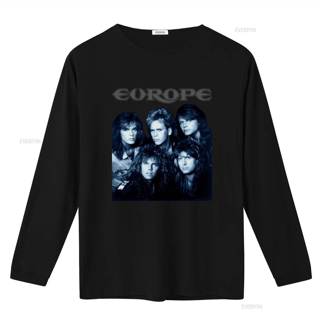 Europe Band Members T Shirt Heavy Cotton S 5Xl Black Classic Rock Design Mm465 vintage Washed homme streetwear Versatile