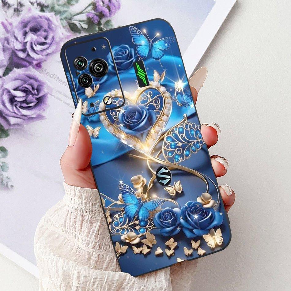 Per Xiaomi Black Shark 5 Pro Shark5 Custodia per Telefono Black Shark 5 5Pro Elegante Floreale Gatto Dipinto Morbido Silicone TPU Custodie