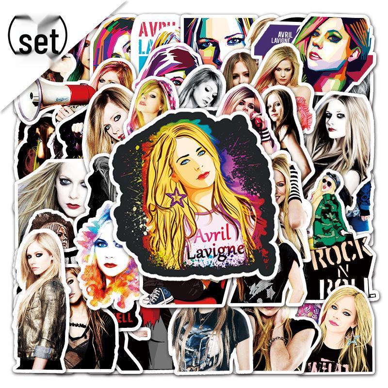 51 Стикер-граффити Avril Lavigne для чемодана, ноутбука, автомобиля, скутера, холодильника