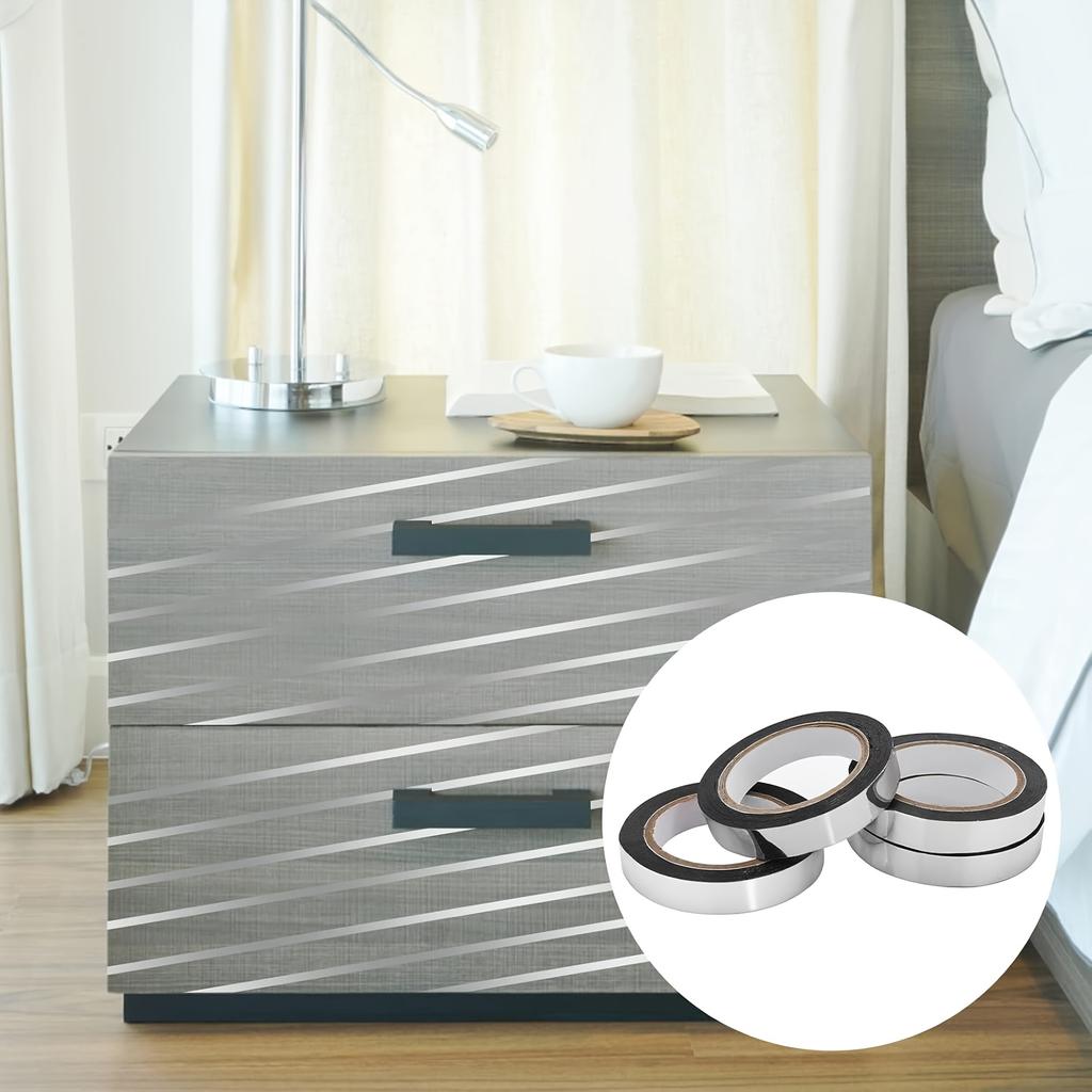 1/2 Stück Metallic Silber Spiegelband - Geeignet für Wand Schrank Badezimmer Dekoration Geschenkverpackung Bastel Dekoration
