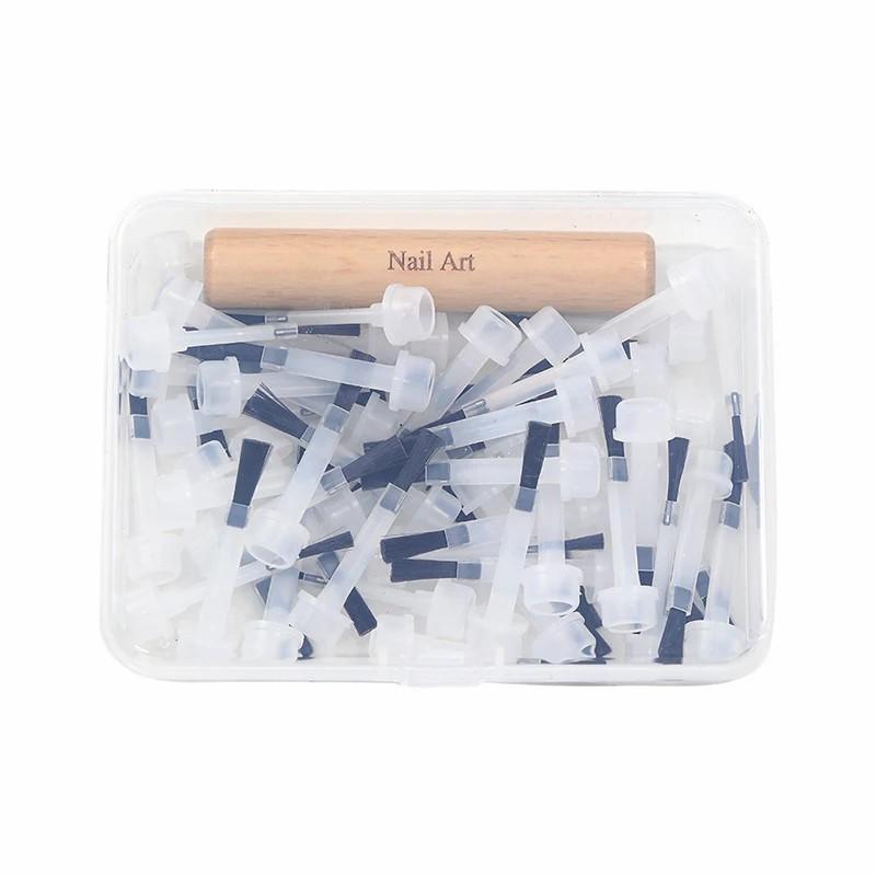 

1 Set Nail Polish Brush Double Head Replaceable Head Liquid Applicator Manicure Tool Kit for Nail Art Salon