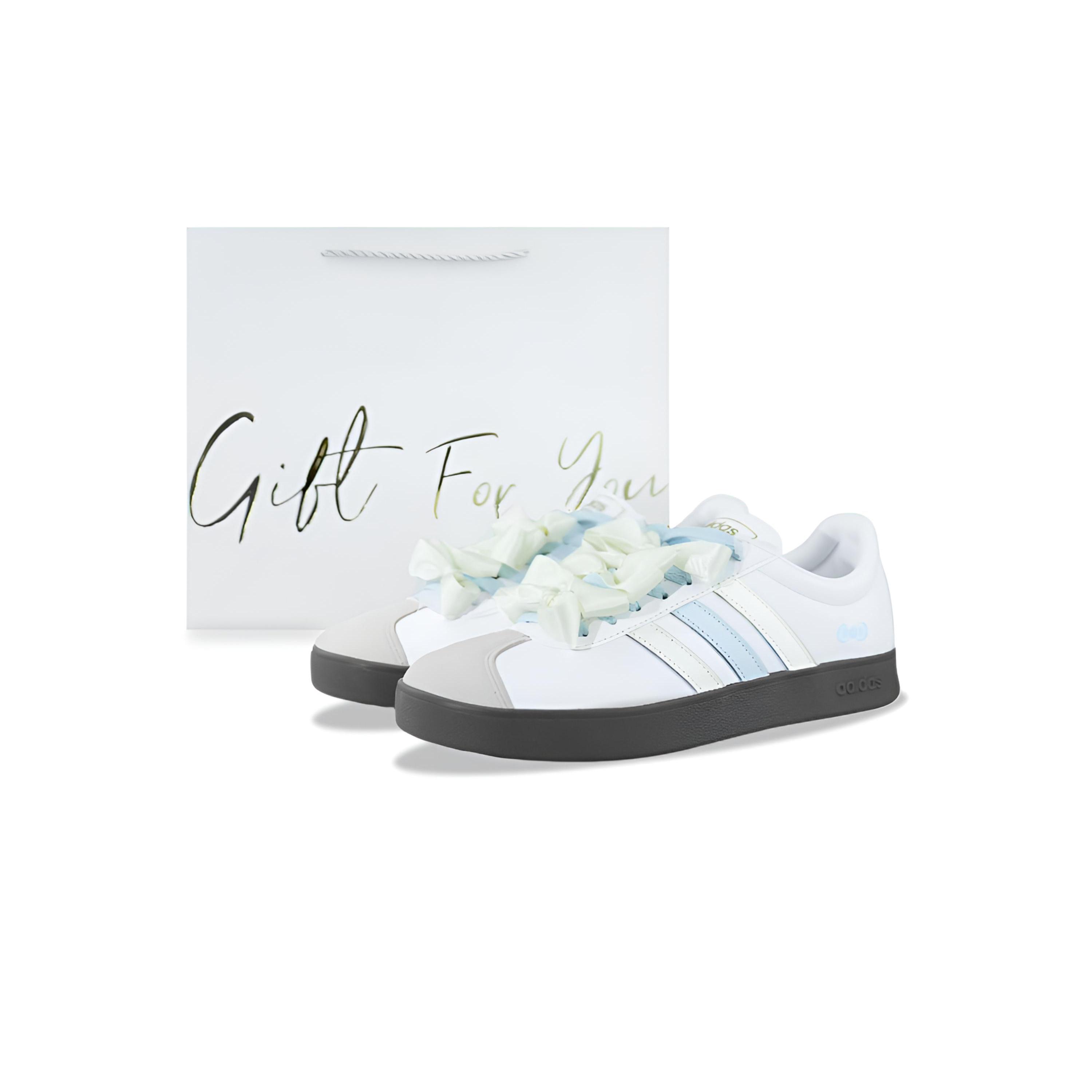 

Adidas VL COURT 2.0 Lightweight Low top Skateboard Shoes Unisex Beige Blue ID6015(Team129-1) 37⅓