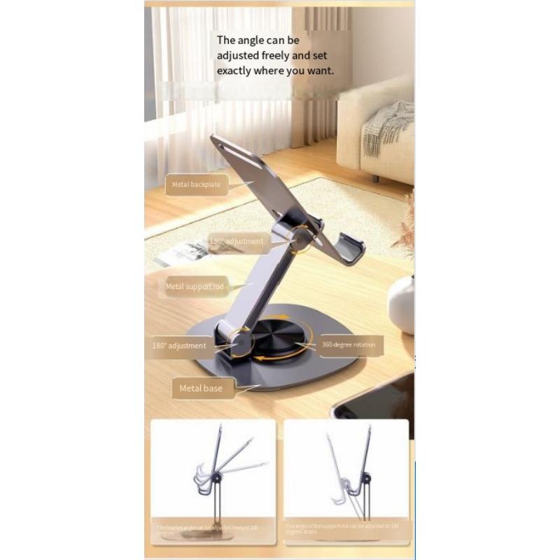 1PC all-metal 360-degree rotating mobile phone holder desktop universal bracket folding