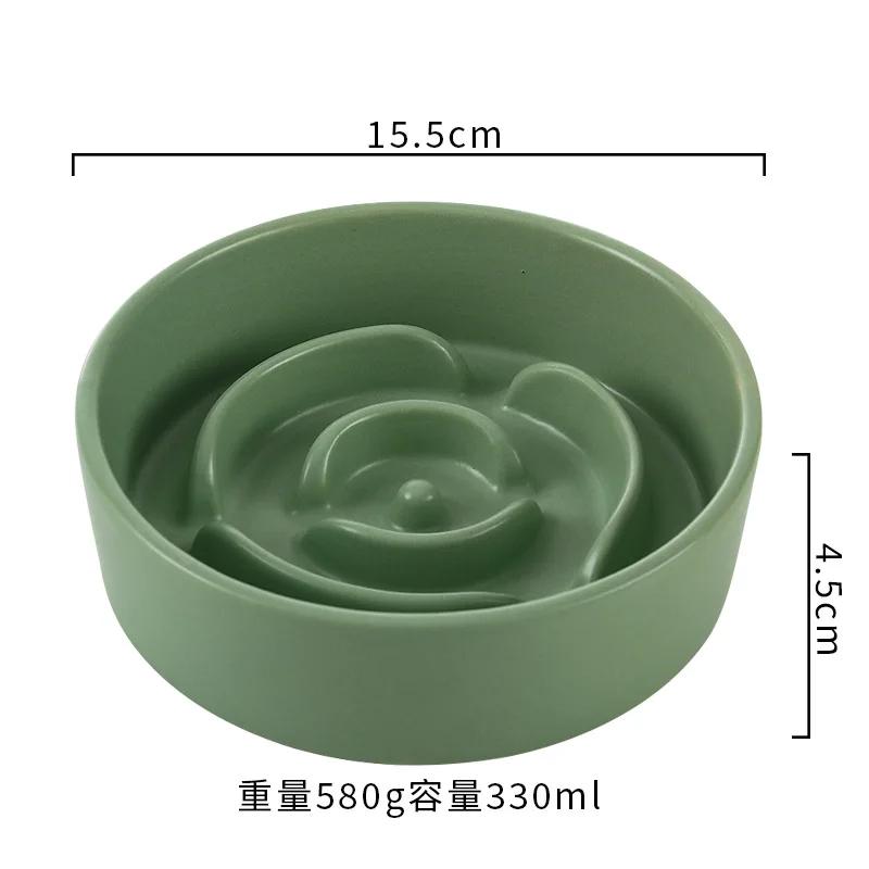 Slow Feeder Cat Bowl Ceramic Cat Food Bowl for Cervical Spine Protection Anti-choking Cat Slow Feeding Dish Bowl Pet Supplies