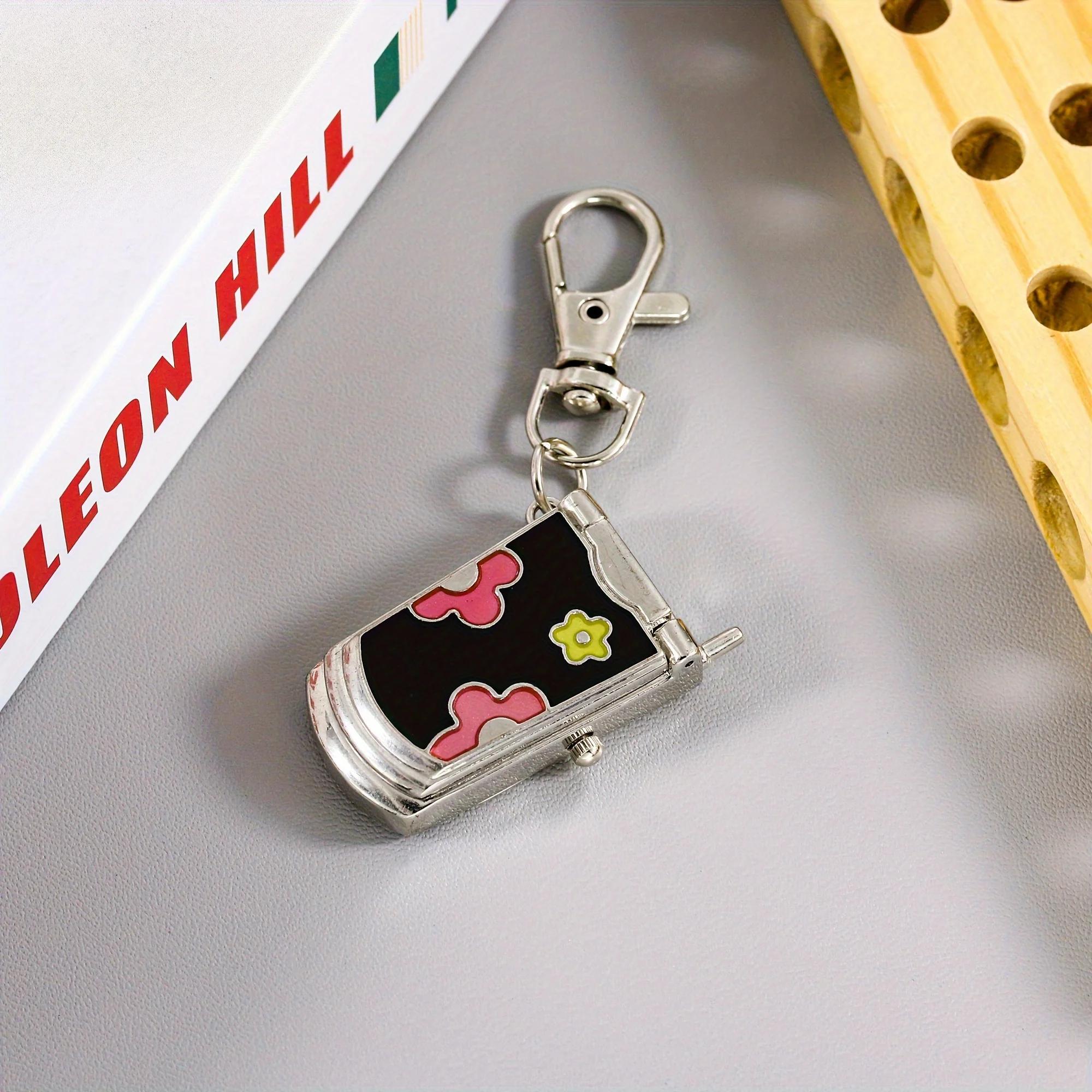 Раскладушка Брелок Часы Подвесные Часы Модный Тренд Ретро Милый Брелок Подвеска Креативный Подарок чёрный