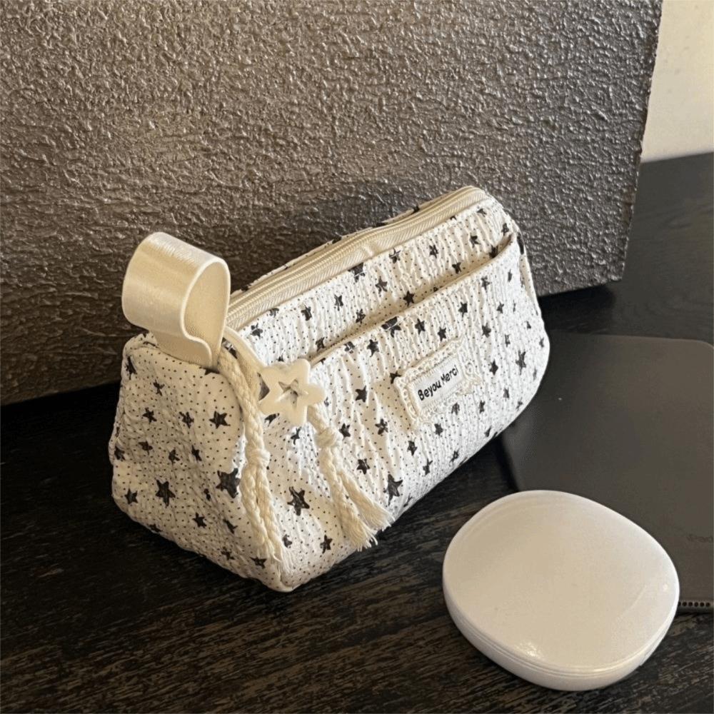 Handheld Pencil Pouch Star Print Pen Bag Portable Stationery Pouch  Students