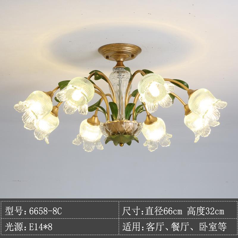 American Vintage Cream Style Ceiling Lights French Rustic Flower LED Lamp for Living Dining Room Bedroom Home Lighting Luminaire
